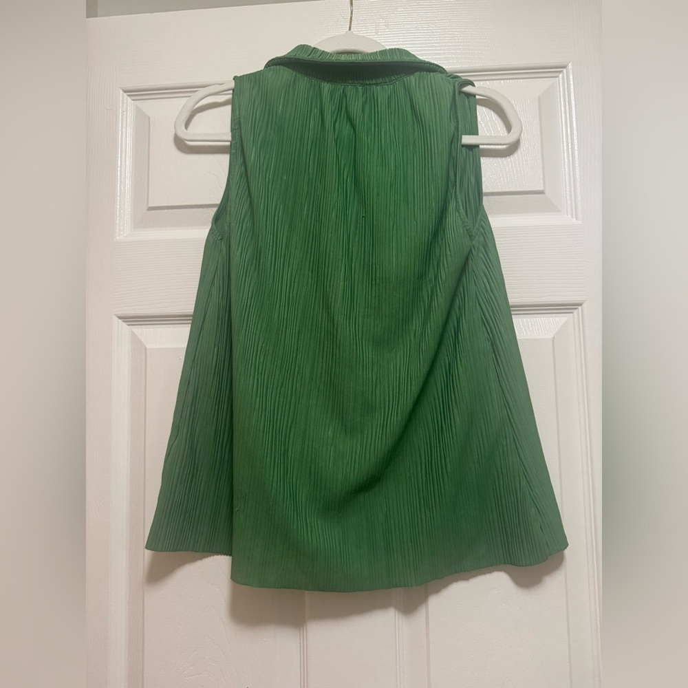 Zara Green Pleated Tank - Picture 11 of 16